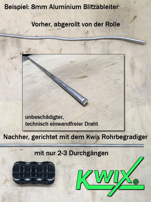 Kwix Hand-Rohrbegradiger für 4mm Alurohr Kupferrohr Rollenware Hardline Airride